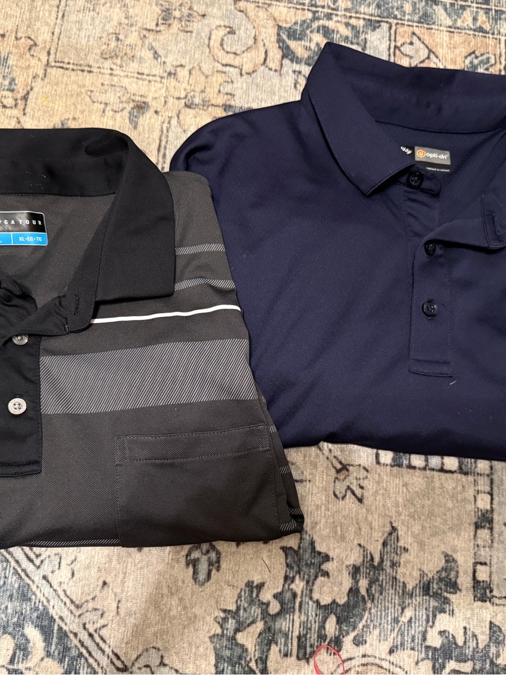 Bundle of 2 Golf Callaway Men's Navy Shirt - & PgA Gray stripes size XL - Picture 4 of 4